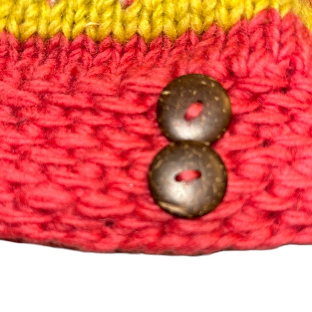 Turtle Fur Pink Salmon Yellow Fair Ilse Fleece Lined Wool Knit Cap Hat S — image 4 of 5